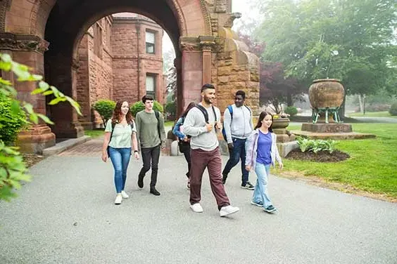 students walking